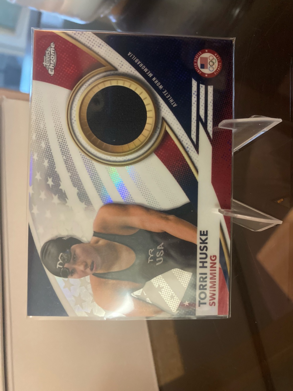 TYR Black USA Swimming Torri Huske game used patch